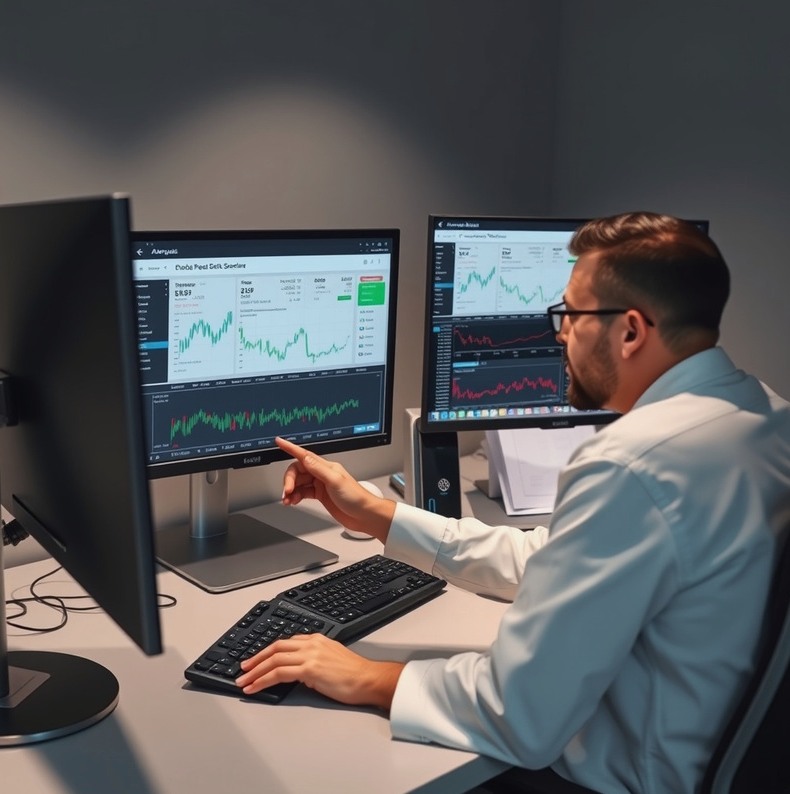 Specialist inspecting broker fees and test assumptions