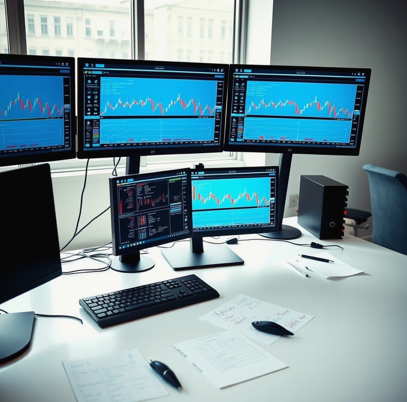 Pretoria workspace with monitoring screens and configuration notes